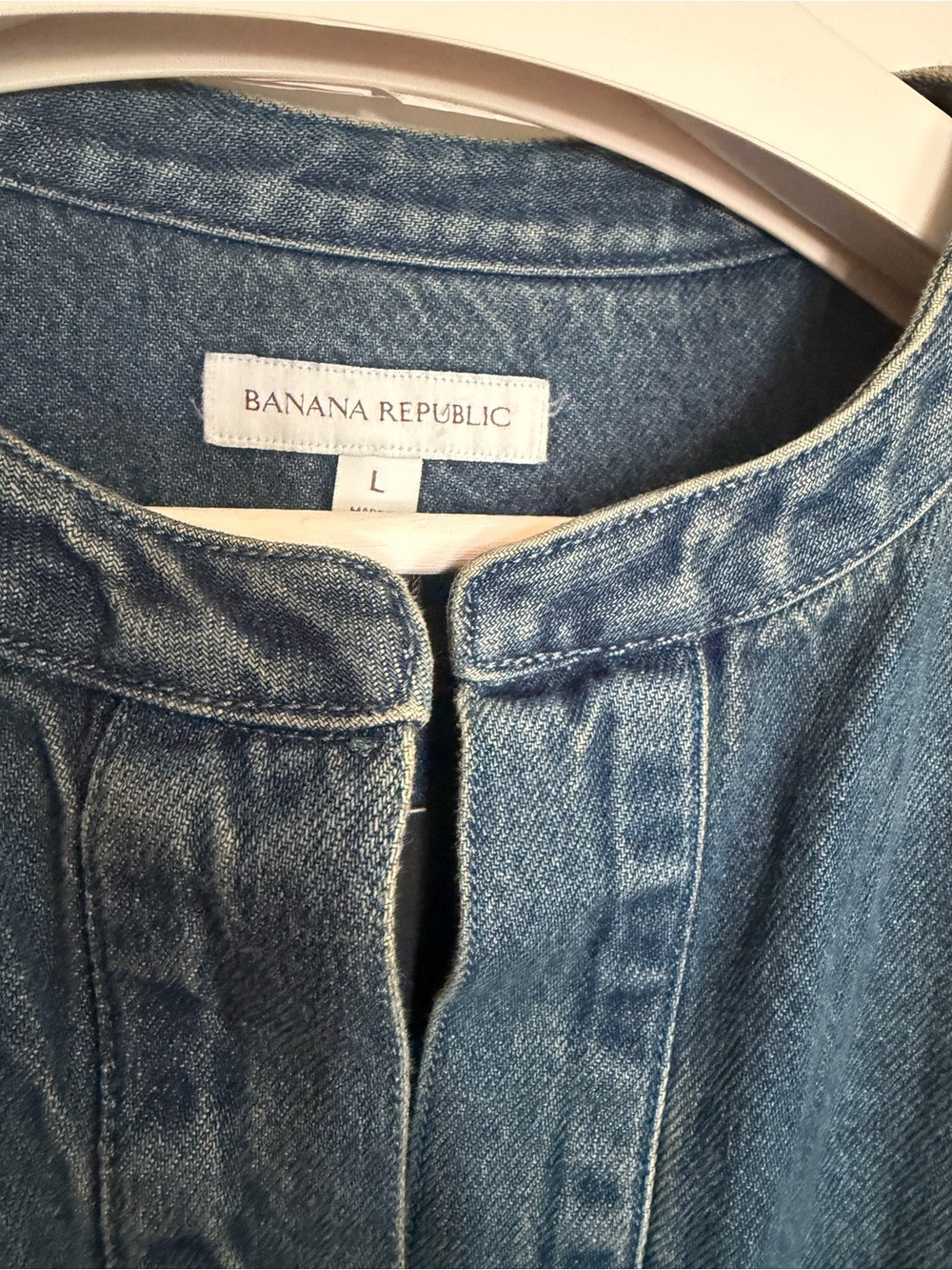 NWT Banana Republic Relaxed Denim Maxi Dress in Light Blue Size Large - Picture 5 of 8